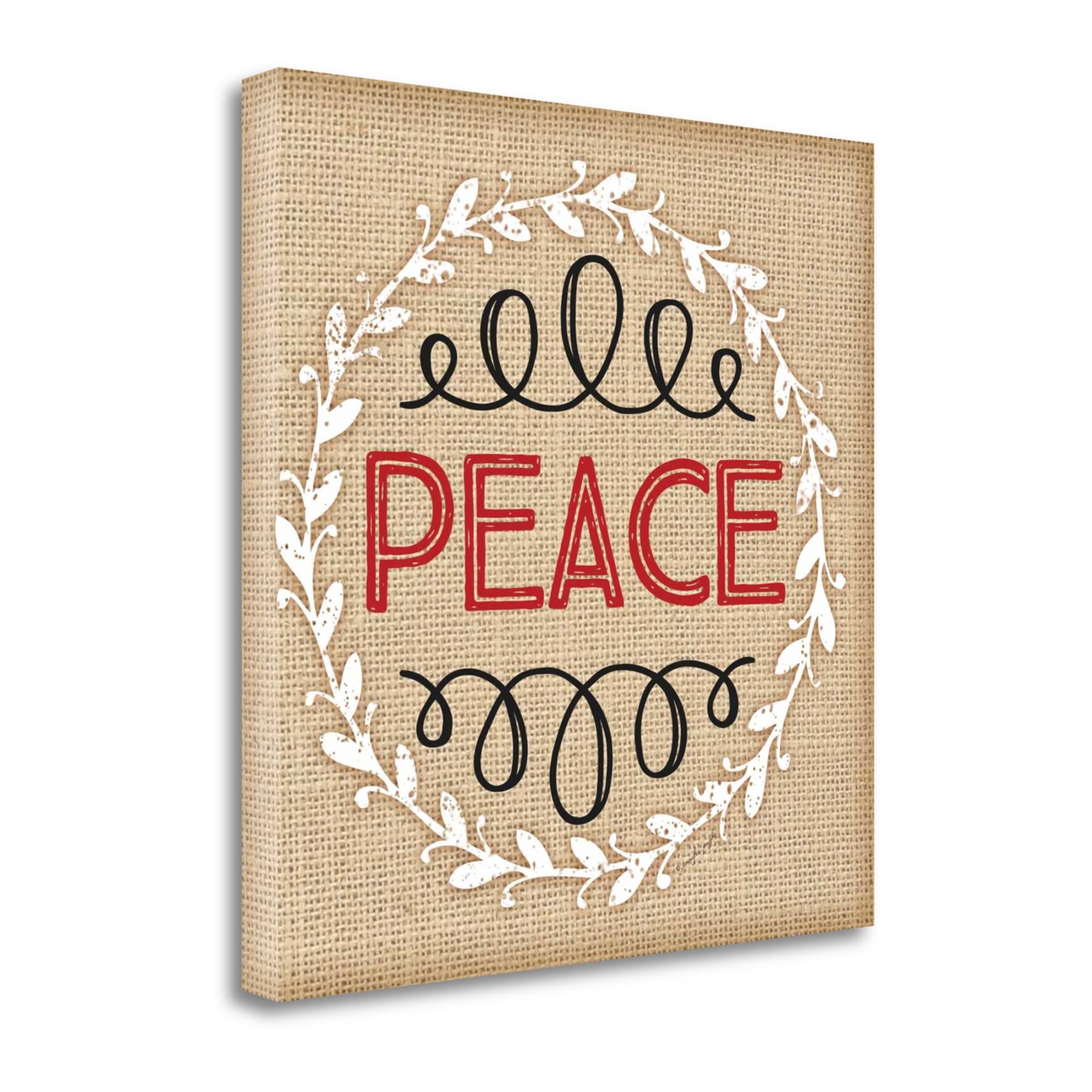 24x22 x 24x22 Burlap Peace by Jennifer Pugh Fine Art Giclee Print