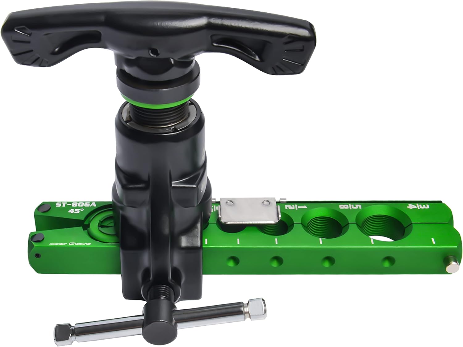 HVAC Flaring Tools Set with Guide Plate & Clutch, 1/4'' - 3/4'' Single Flare Tool for Copper Aluminum Pipe, 45&deg; Eccentric Type Manual Tubing Flaring Tool Kit