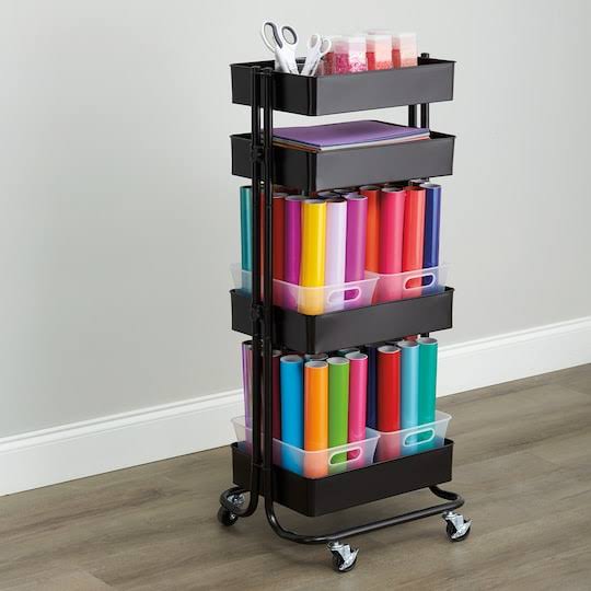 Simply Tidy Black Lexington 4-Tier Rolling Cart - Each 10659198