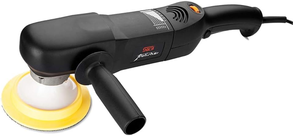 SGCB Pro 5&rdquo; RO Rotary Polisher for Auto Detail Polishing Swirl Scratch Removing, 5/8&rdquo; Spindle Thread Soft Start 6 Variable No Load Speed Dial Control Car Buffer Waxer 2-Deduction w/ 5&rdquo; Backing Plate