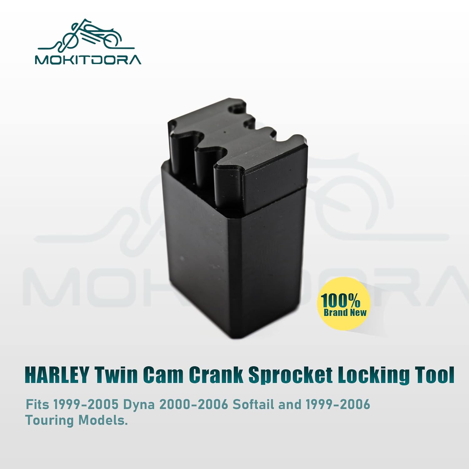 MoKitDora Twin Cam Crank Sprocket Locking Tool Compatible with 1999-2005 Dyna 2000-2006 Softail and 1999-2006 Touring Models, Black
