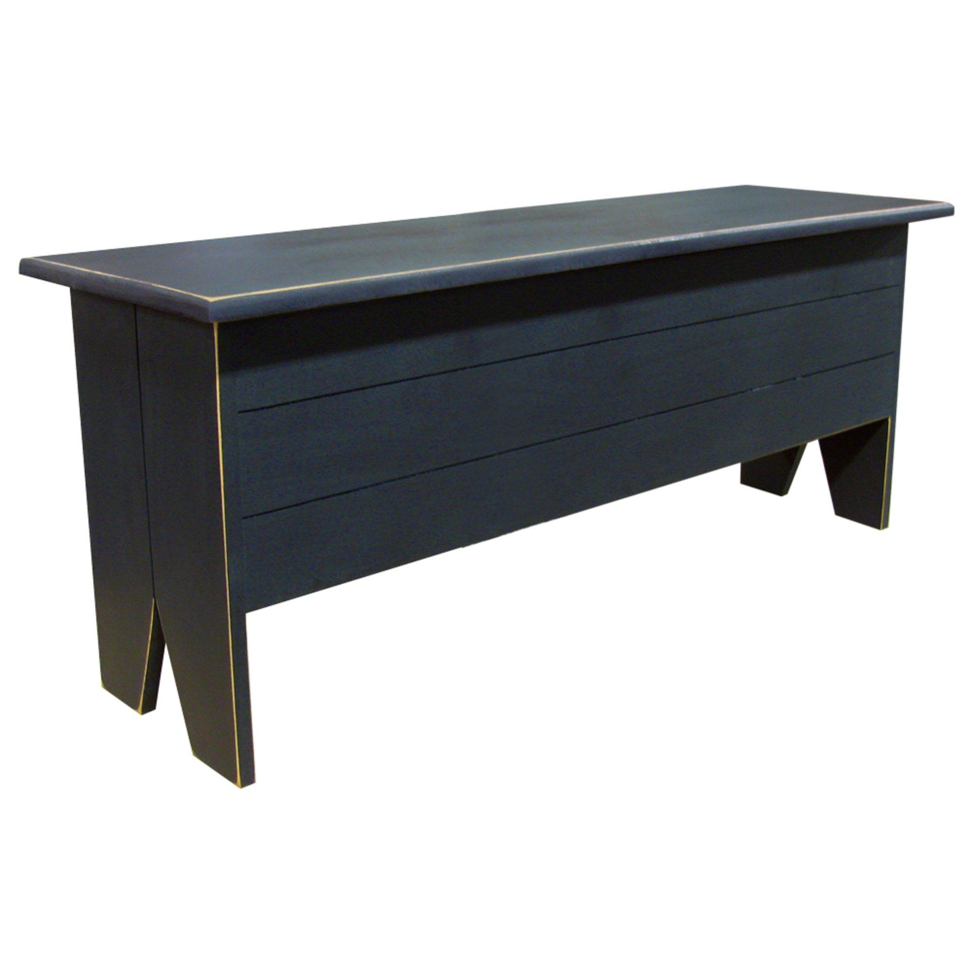 4' Distressed Black Modest and Rustic Comfortable Storage Bench
