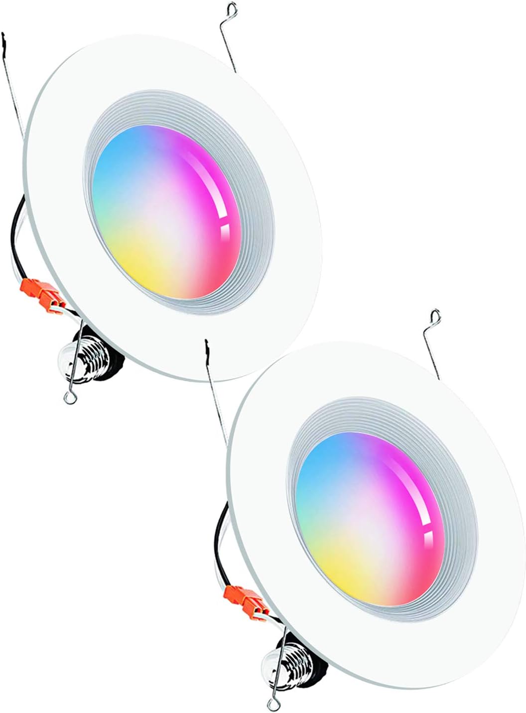 Smart Recessed Lighting 5/6 inch, 15W Music Sync LED Can Lights, RGBCW Color Changing, APP Control Compatible with Alexa Google Assistant 2700K - 6500K (5/6inch 4Packs) Pack of 2