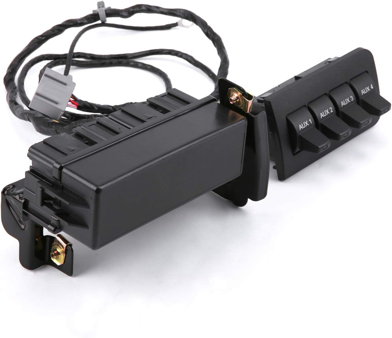 WEILEITE In-Dash Auxiliary Upfitter Switch Panel Kit Compatible With Ford F250 F350 F450 F550 F650 F750 2011-2016 Super Duty Replaces BC3Z14A303B AL3Z13D730AA AL3Z-13D730-AA