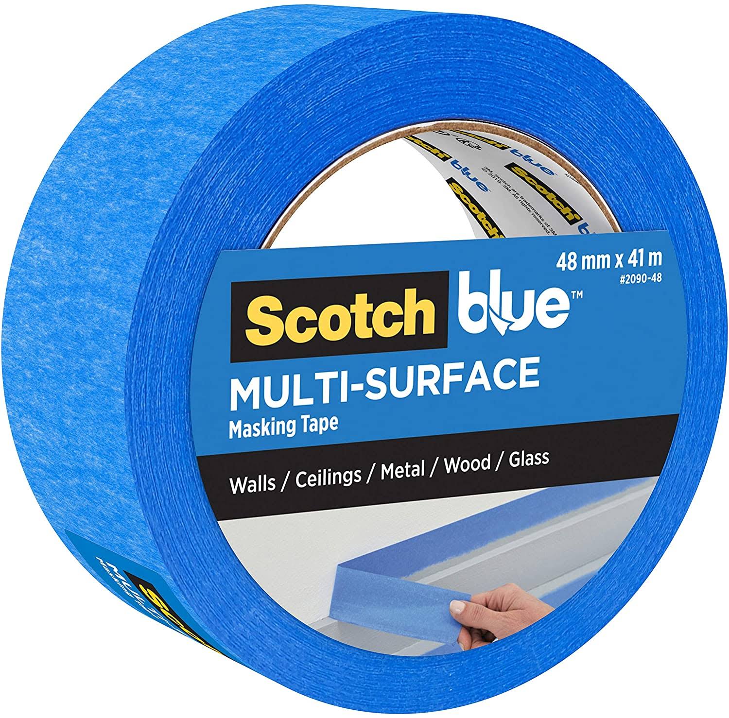 ScotchBlue Multi-Surface Masking Tape 2090, Blue Painters Tape, 48mm x 41M, 1 Roll