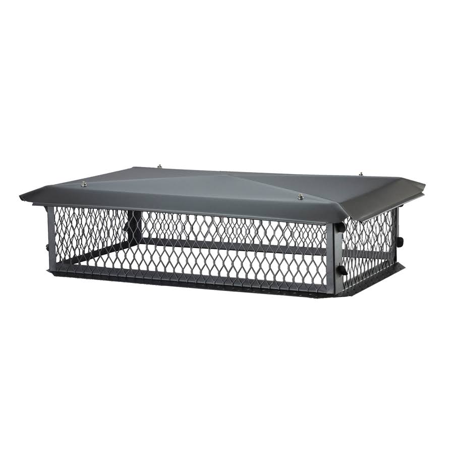 41 in. x 17 in. x 14 in. H Chimney Cap in Black Galvanized Steel