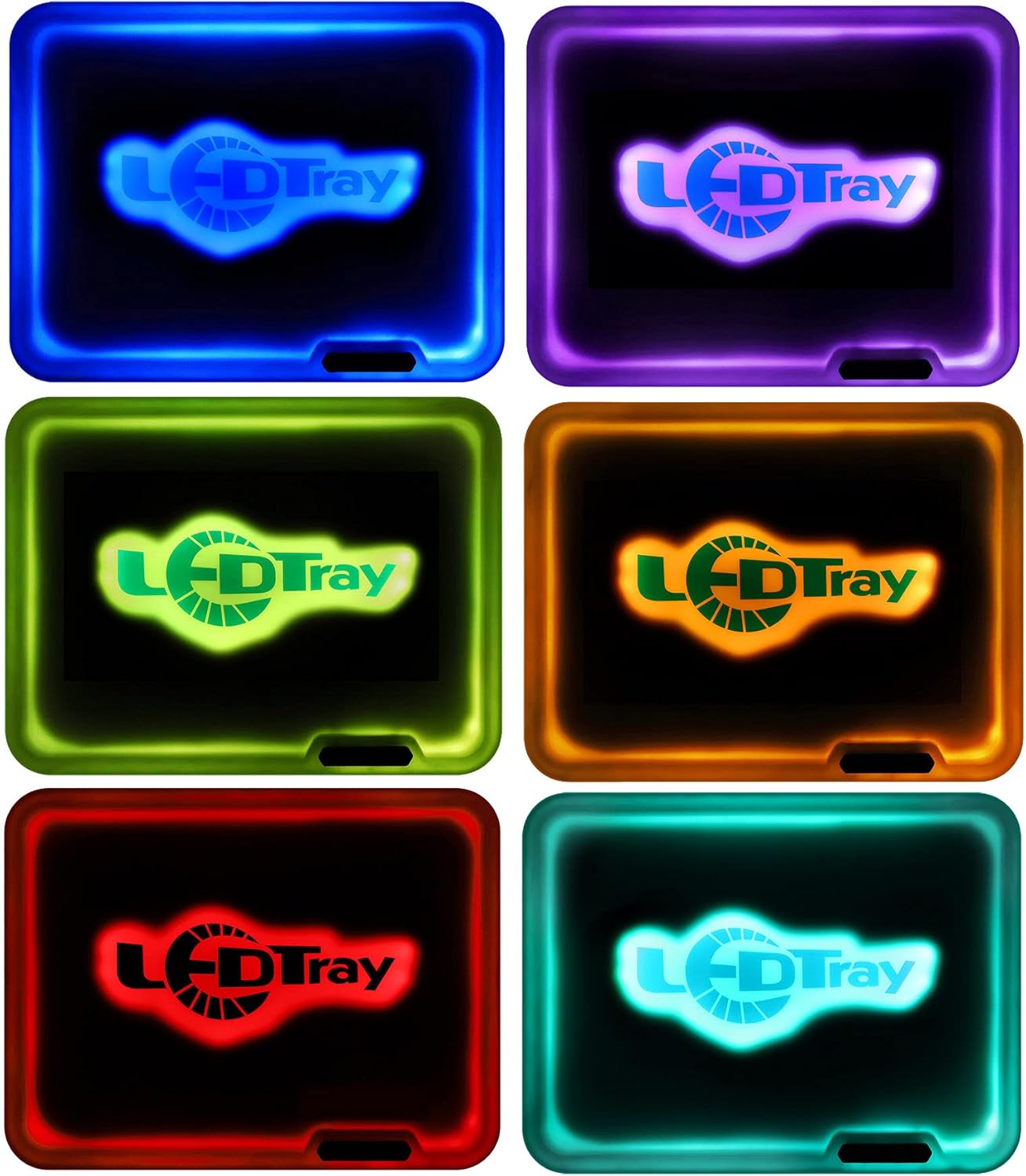 LED Rolling Tray Serving tays LEDTRAY Light UP Tray with Remote 16 Colors RGB Lights Pack of 2