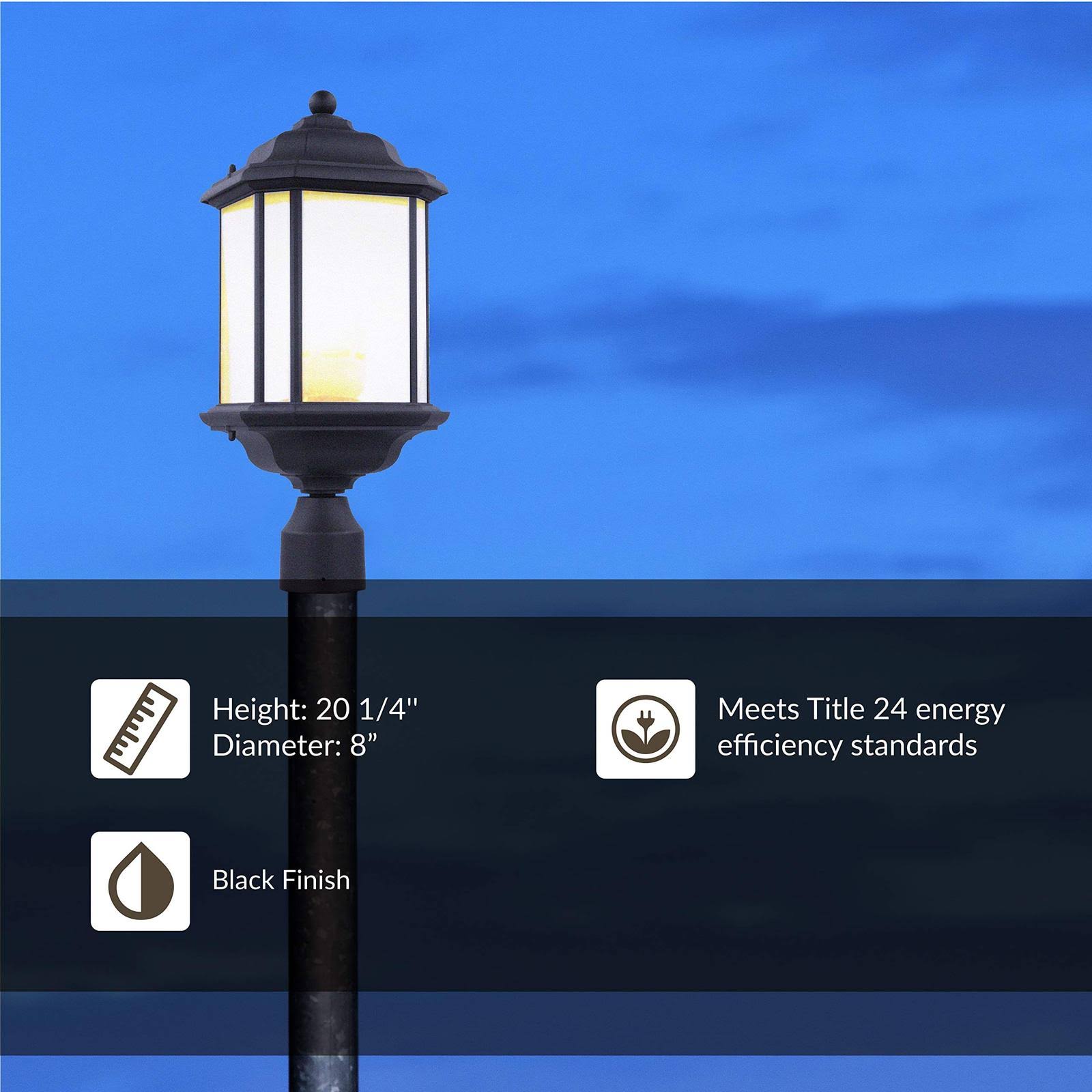 Sea Gull Lighting 82529-12 Kent One Light Outdoor Post Lantern - Black