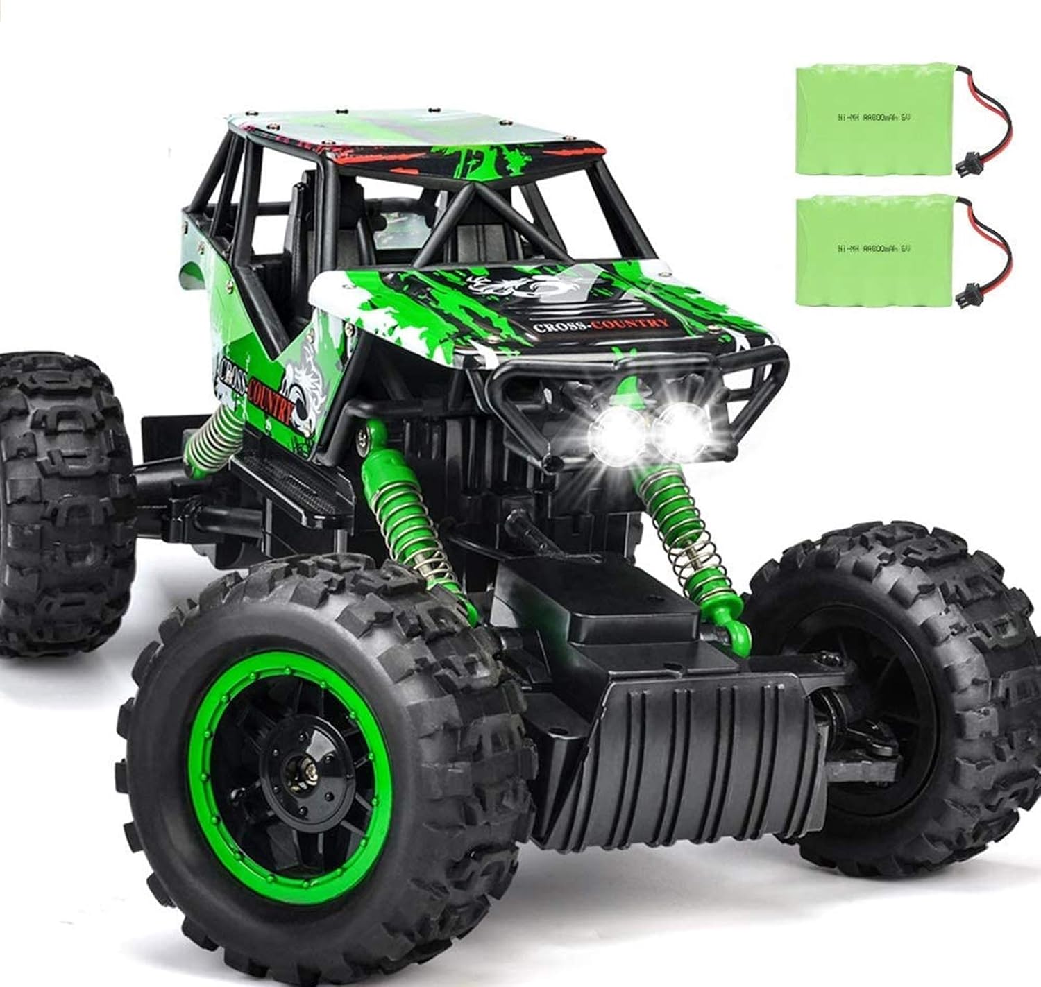 DOUBLE E RC Cars Remote Control Car 1:12 Off Road Monster Truck for Boy Adult Gifts ,2.4Ghz All Terrain Hobby Car with 2 Batteries,4WD Dual Motors LED Headlight Rock Crawler Pack of 2