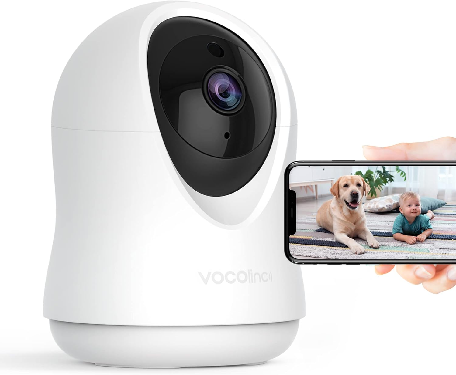 VOCOlinc Security Camera, HomeKit ONLY,1080P Smart Home Camera in Privacy Mode, Indoor Pan/Tilt IP Camera with Night Vision, 2-Way Audio, Live Video and Motion Detection (VC1-1Pack) Pack of 2