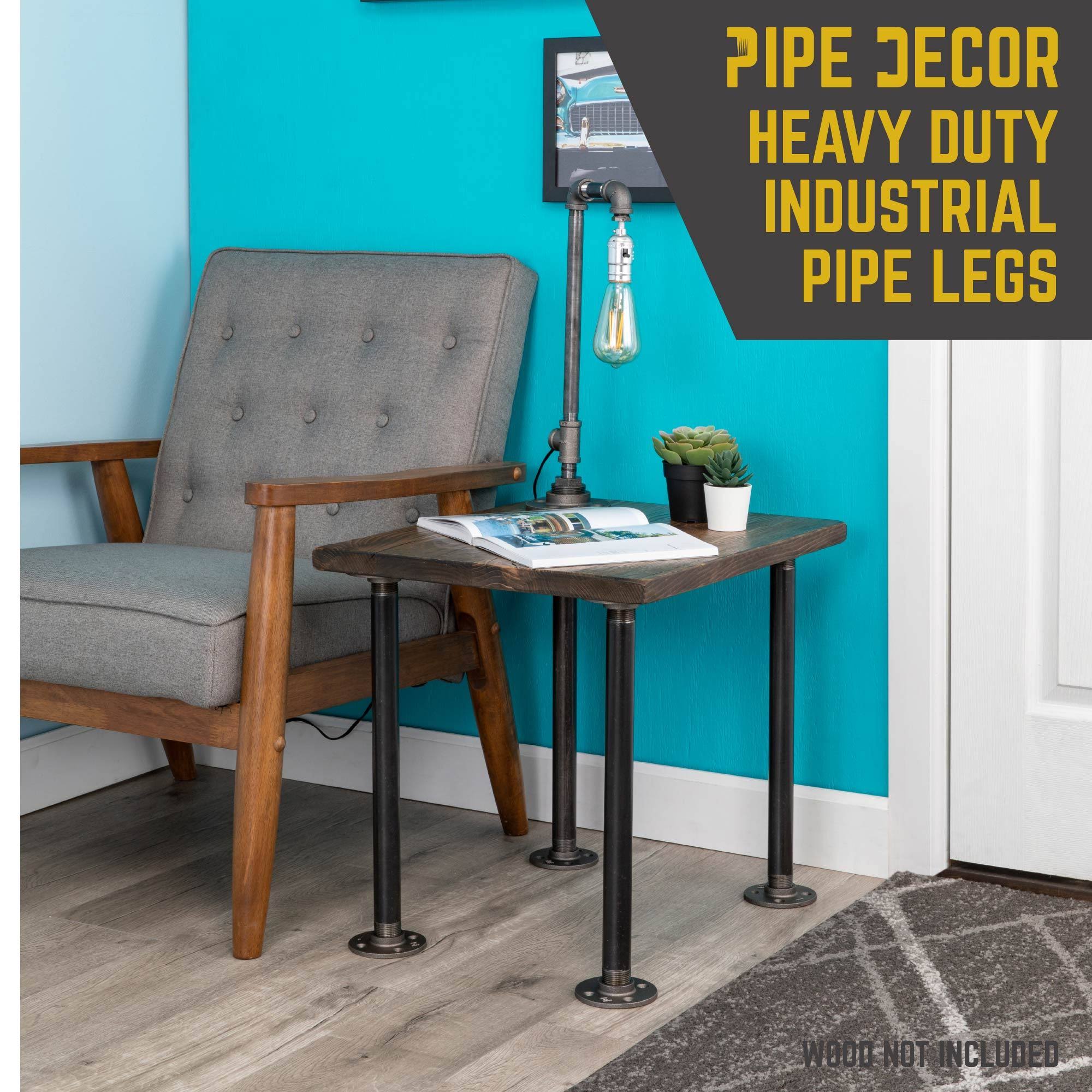 Pipe Decor 1 in x 18 in Pipe Table Legs | 4 Pack