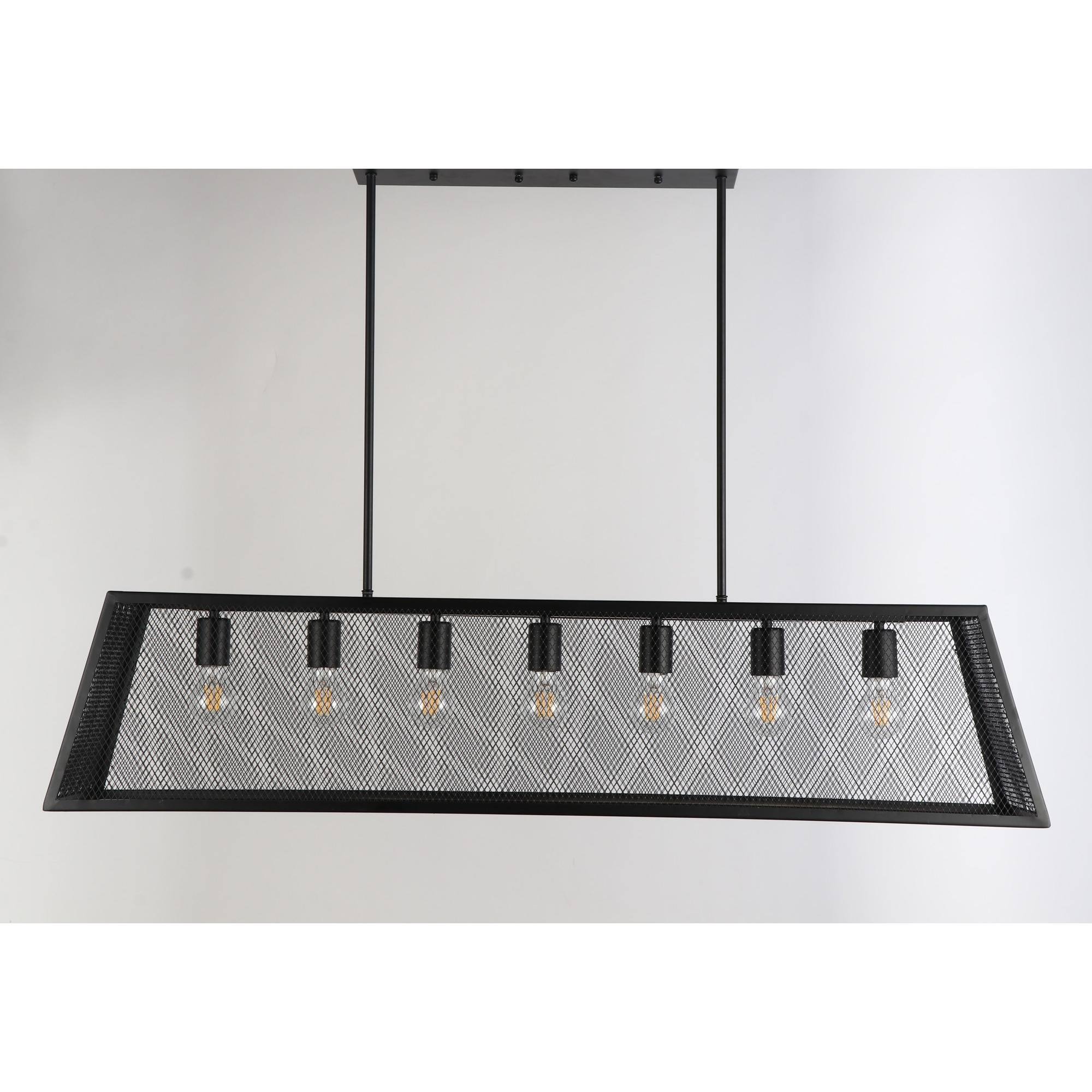 JL Styles Inc Jls10508 Esporre 7 Light 47x22 Wide Linear Chandelier Black