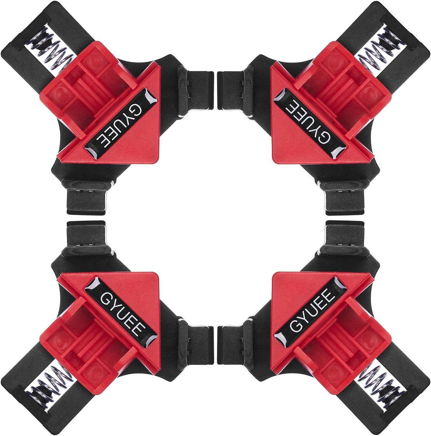 90 Degree Angle Clamps , Woodworking Corner Clip, Right Angle Clip Fixer, Set of 4 Clamp Tool with Adjustable Hand Tools (orange+black)