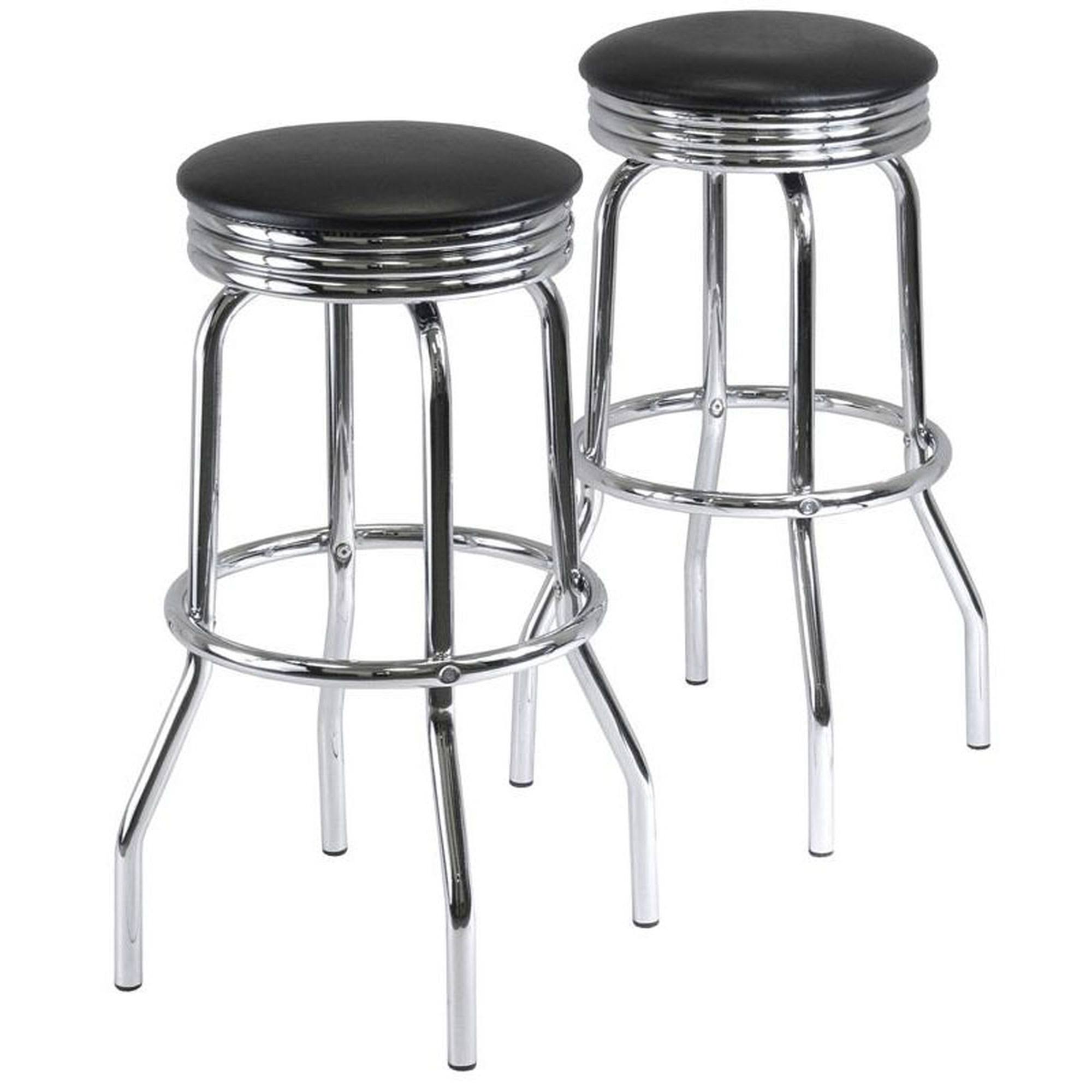 Winsome Wood 28.5x22 Swivel Bar Stool, Black - 2 count