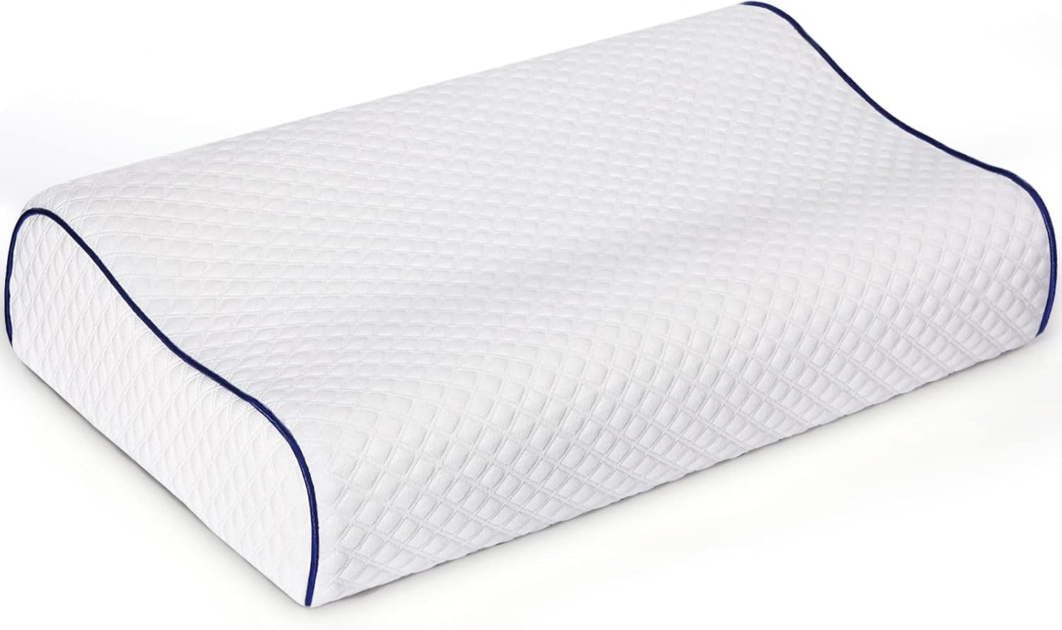 Memory Foam Pillows for Sleeping Cervical Contour Neck Pillow with Washable Pillowcase Soft and Breathable Bed Pillows Support Side/Back/Stomach Sleepers Relieve Neck Pain