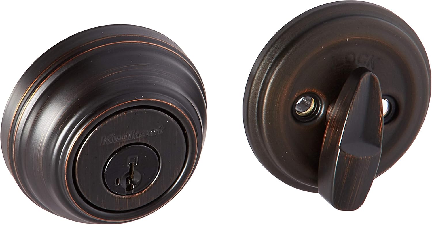 Kwikset 980-11PS Single Cylinder Deadbolt Smart Key Venetian Bronze Finish Pack of 2