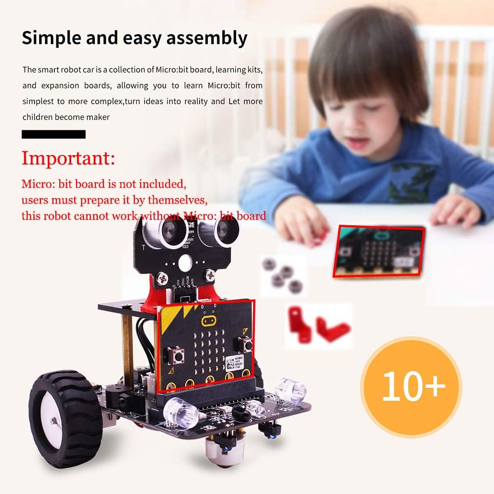 Micro:bit BBC Smart Robot Car with IR and APP for Micro:bit V2/V1.5 (withou microbit) Pack of 2