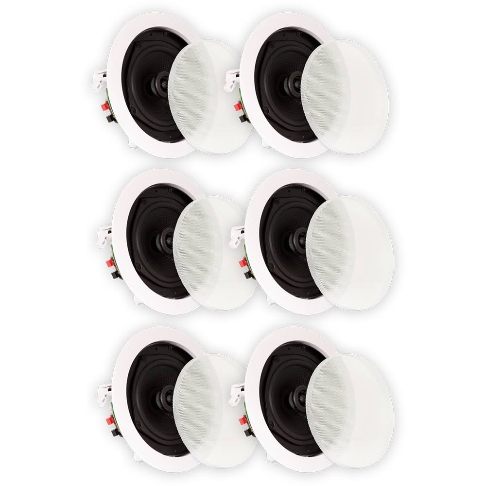 Theater Solutions Ts50c in Ceiling Speakers Surround Sound Home Theater 3 Pair Pack
