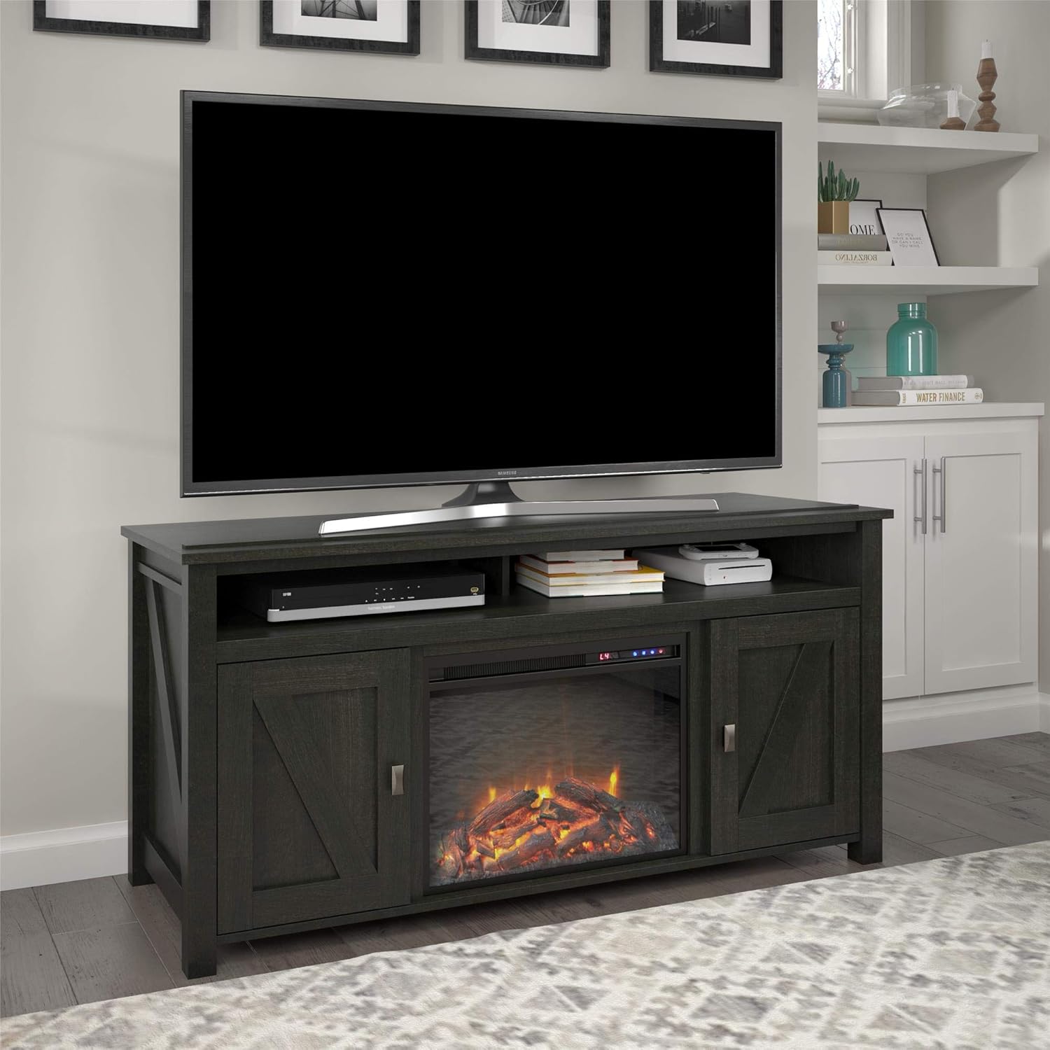 Ameriwood Home Farmington Electric Fireplace TV Console for TVs up to 50