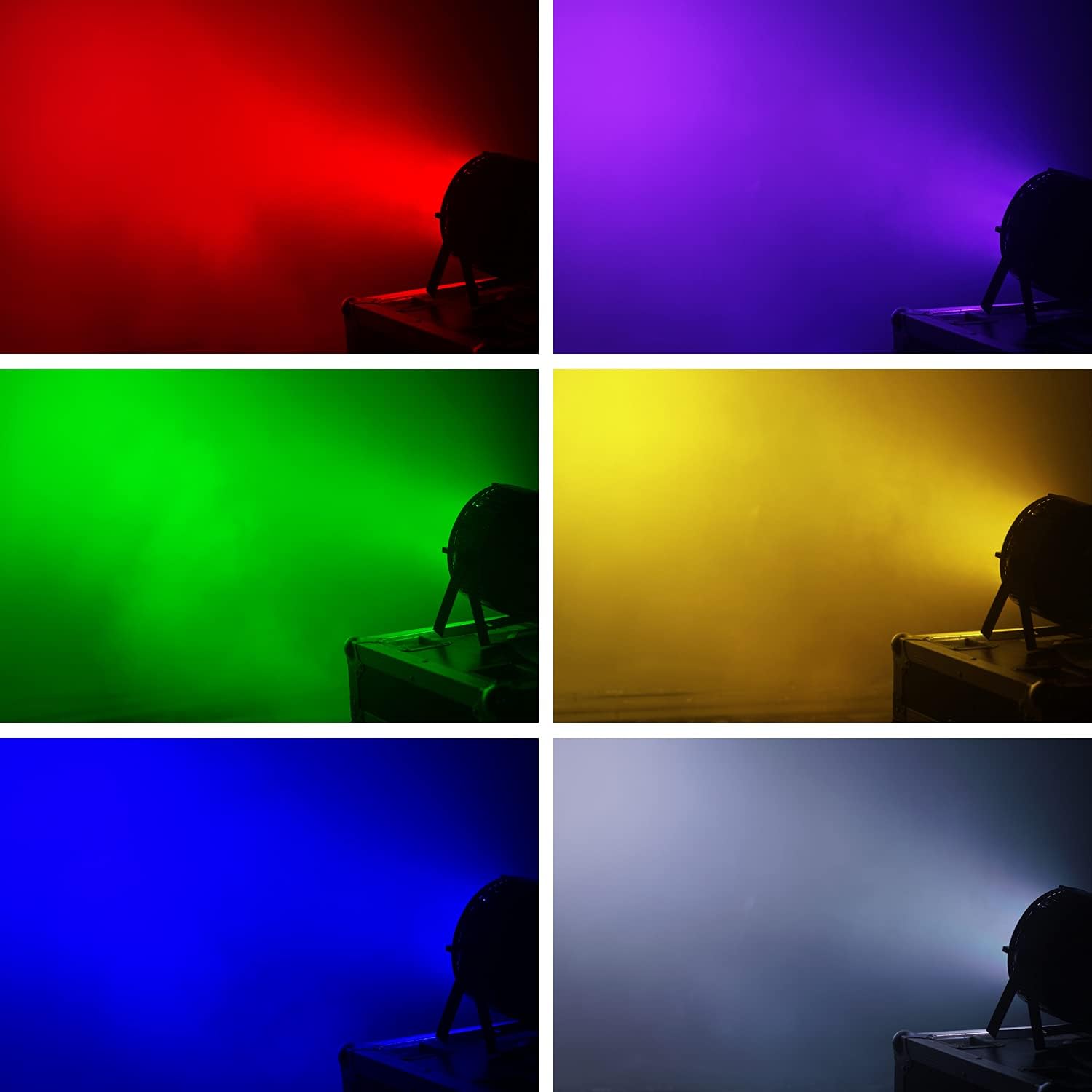 SevenStars DJ Lights RGBWA + UV 6 in 1 LED Stage Lights, 18 x 10W DMX DJ Disco Lights Sound Activated, Wash Lights Strobe Lights for Parties, Wedding, Church, KTV, Disco, Club Stage Lighting(1 Pack)