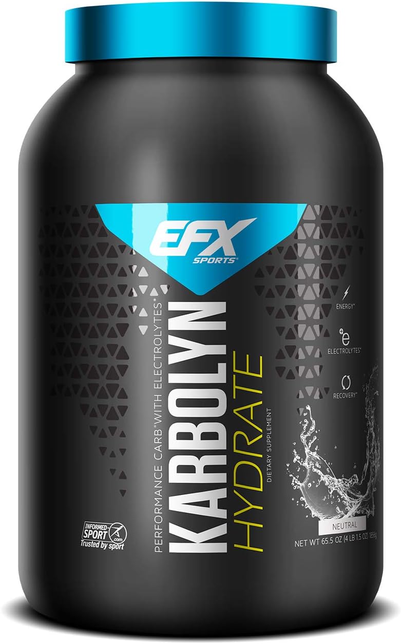 EFX Sports Karbolyn Hydrate | Sugar-Free Sports Drink | Carbohydrate Supplement Powder + Electrolytes | Carb Load, Energize, Improve & Recover Faster | Easy to Mix | Lemon Lime (4 LB 1.5 OZ) Pack of 2