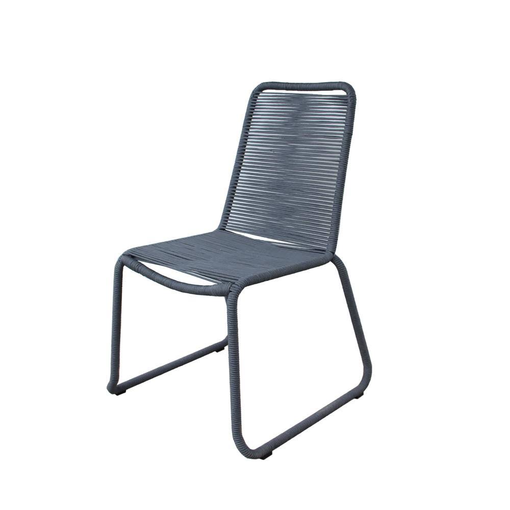 Made 4 Home Neil Stackable Wicker Outdoor Dining Chair in Grey (2-Pack)