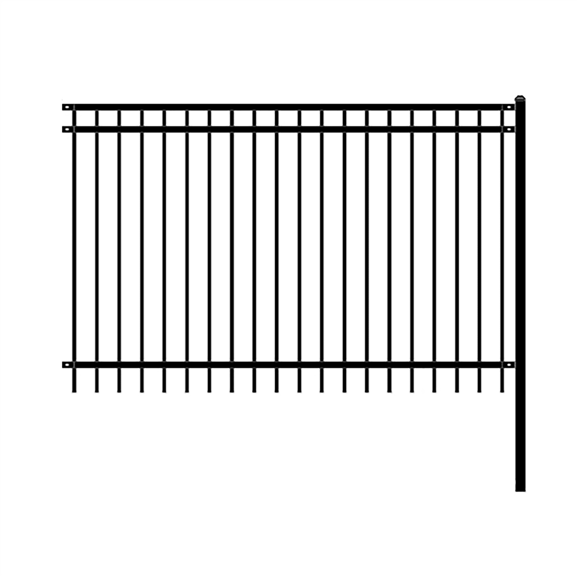 Aleko Nice Style Self Unassembled Steel Fence, 8& x 5& BLACK.