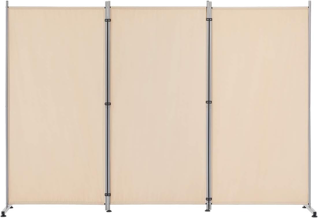 Esright 3 Panel Office Room Divider, 6 Ft Tall Folding Privacy Screen Room Divider, Freestanding Partition Wall Dividers for Office,Bedroom, 102