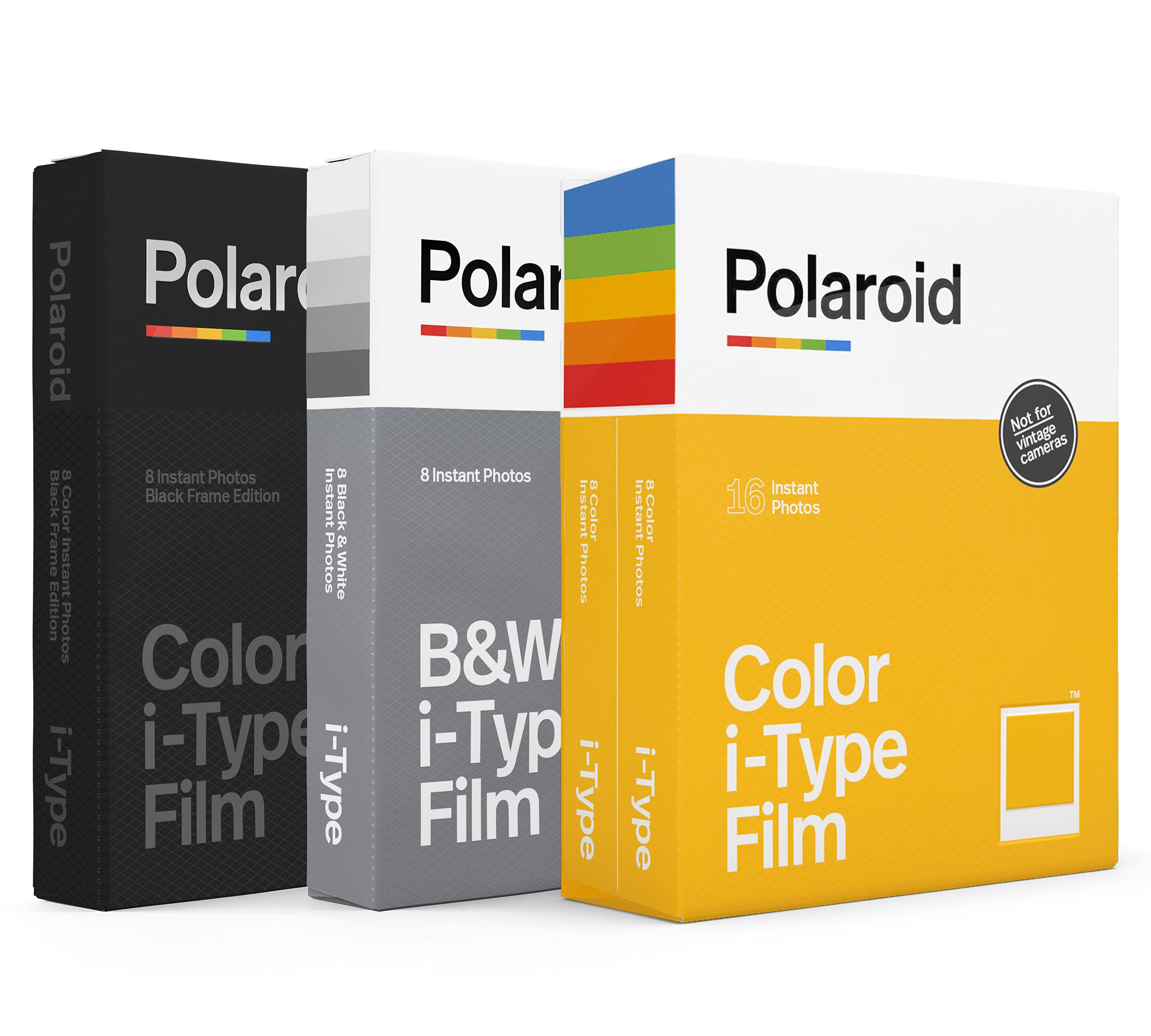 Polaroid i-Type Film Variety Pack - i-Type Color, Bu0026W, Black Frame (32 Photos) (6182)
