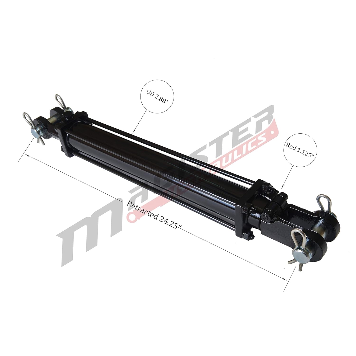 Magister Hydraulics Double Acting Hydraulic Cylinder - AG Tie-Rod Hydraulic Cylinder 2500 PSI Agriculture Standard 2.5