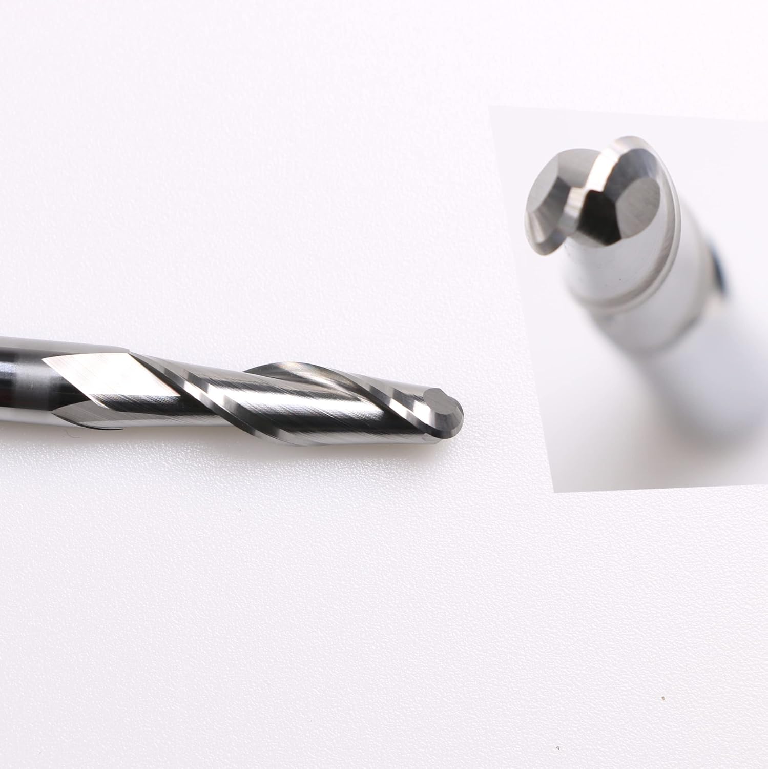 XUANFENG Tapered Ball Nose End Mill Spiral Up Cut CNC Router Bit 2 Flutes Size 1/4x1x2-1/2