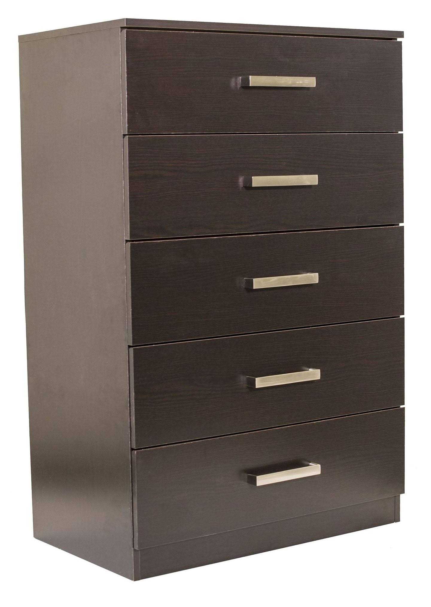 Alexander Five Drawer Chest - Black