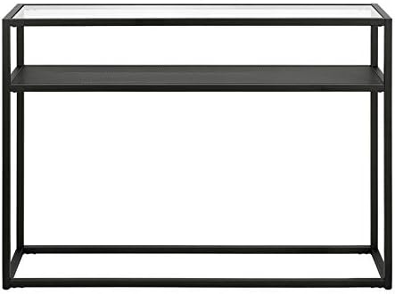 Henn&Hart Blackened Bronze Solid Metal Shelf Console Tables, Gold/Brass Finish