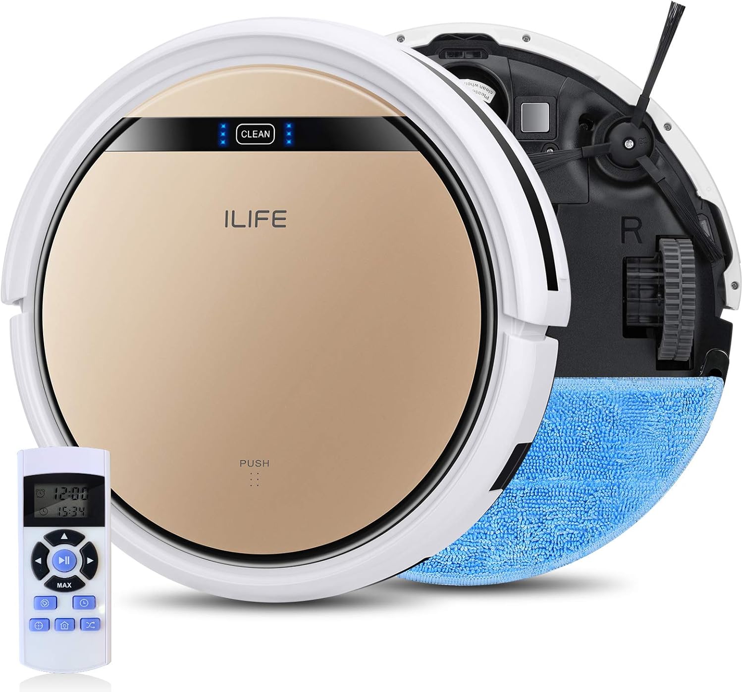 ILIFE V5s Pro 2, 2-in-1 Robot Vacuum and Mop Combo, Slim, Automatic Self-Charging Robotic Vacuum, Daily Schedule, Zigzag Cleaning Path, Ideal for Pet Hair, Hard Floor and Low Pile Carpet