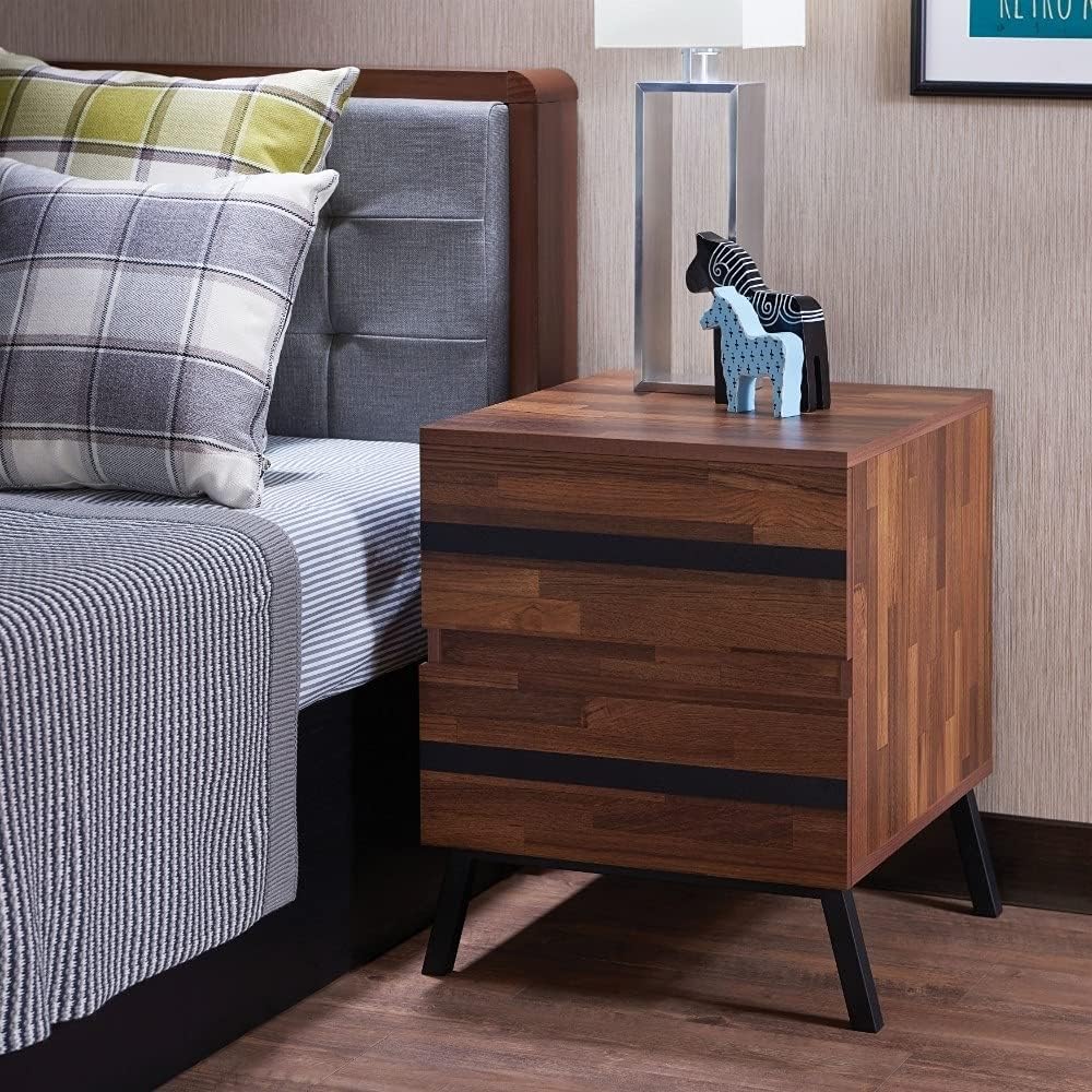 ACME Furniture Karine End Table, Walnut & Black
