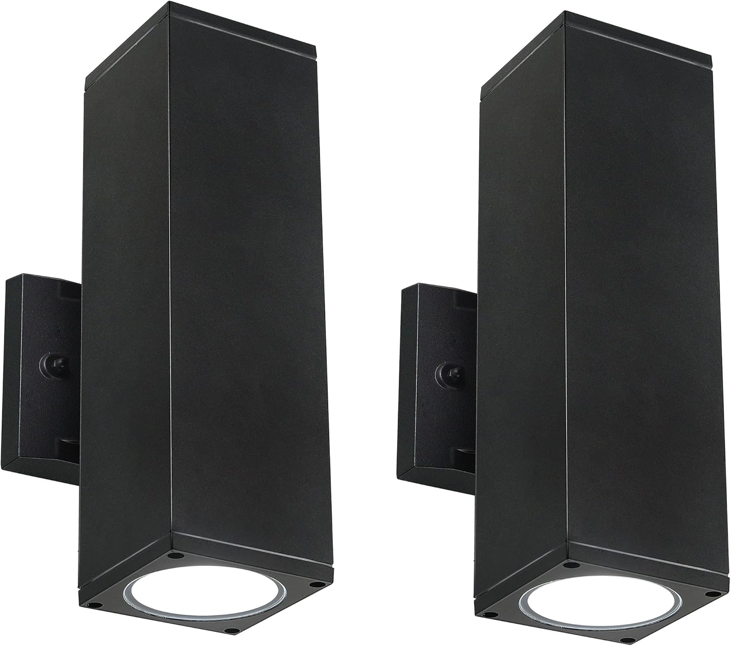 CLOUDY BAY 3 Color LED Outdoor Wall Light,Dusk to Dawn Photocell,24W 3000K Warm White/4000K Cool White/5000K Day Light Selectable, Up and Down Light, 2 Pack,Black Finished