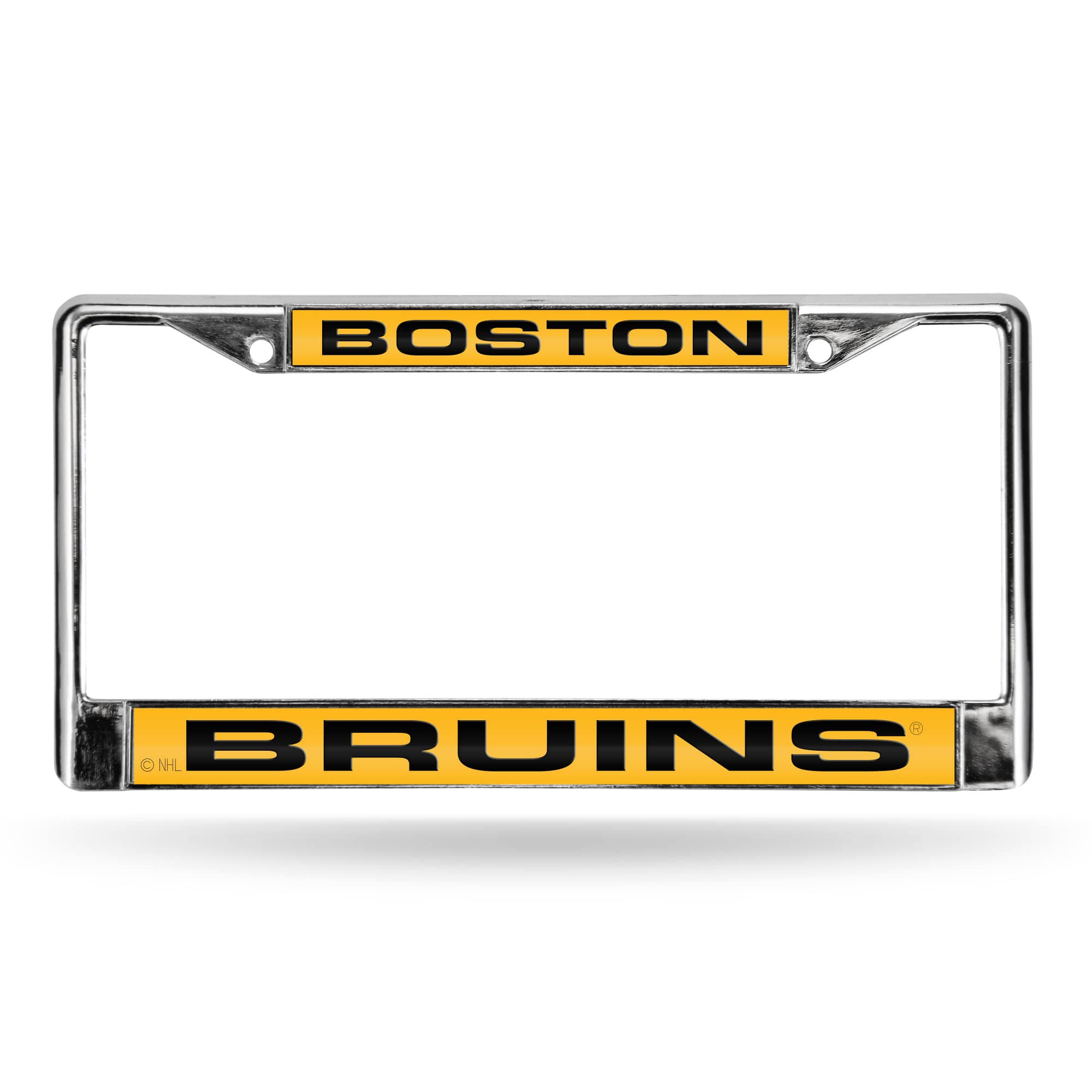 6x22 x 12x22 Yellow and Black NHL Boston Bruins Cut License Plate Cover at christmas.com