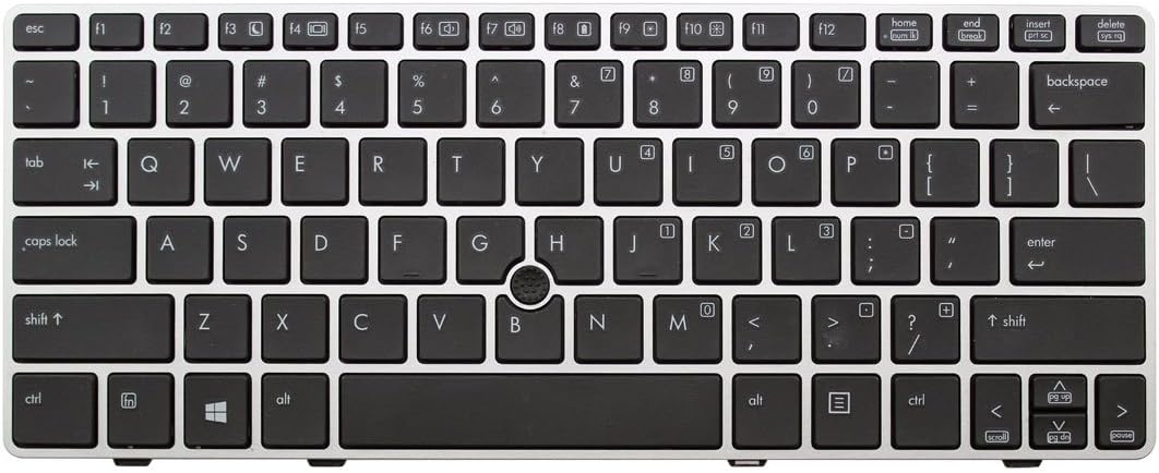 Laptop replacement keyboard (with Silver frame) for HP EliteBook 2560p , US layout black color