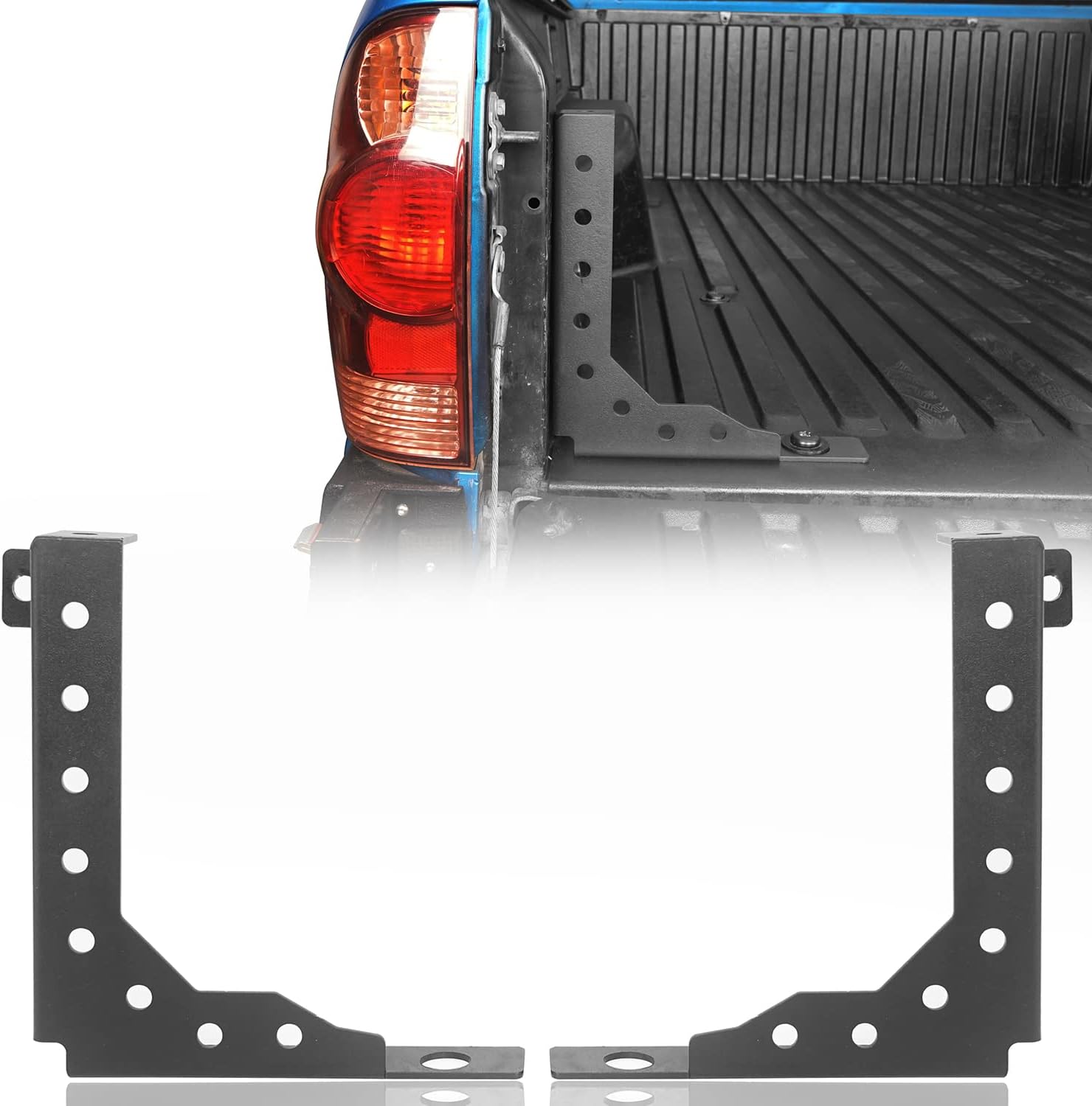 u-Box Rear Bed Channel Stiffener Support Brackets Compatible with Toyota Tacoma 05-22 2nd & 3rd Gen Pickup Truck - Pair