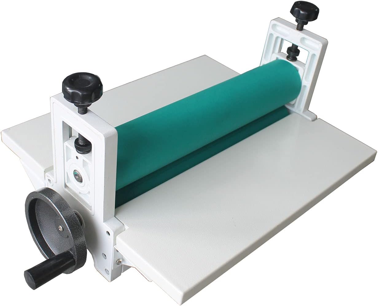 INTBUYING 14Inch Cold Manual Laminator All Metal Frame 360MM Manual Cold Roll Laminator Mount Laminating Machine