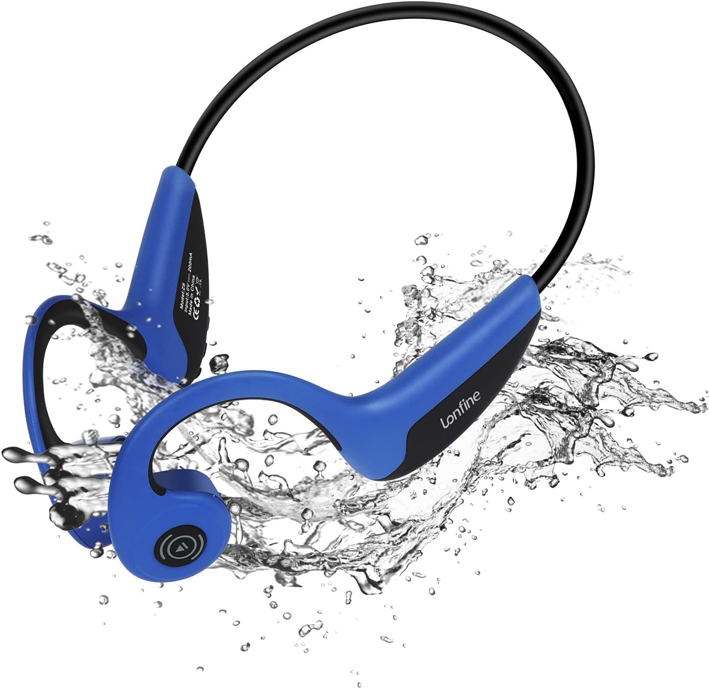 LonFine Bone Conduction Headphones, Wireless Waterproof Sport Earphones Ears-Free Sweatproof Lightweight Earphone for Running Driving Workout Gym (Blue) Pack of 2
