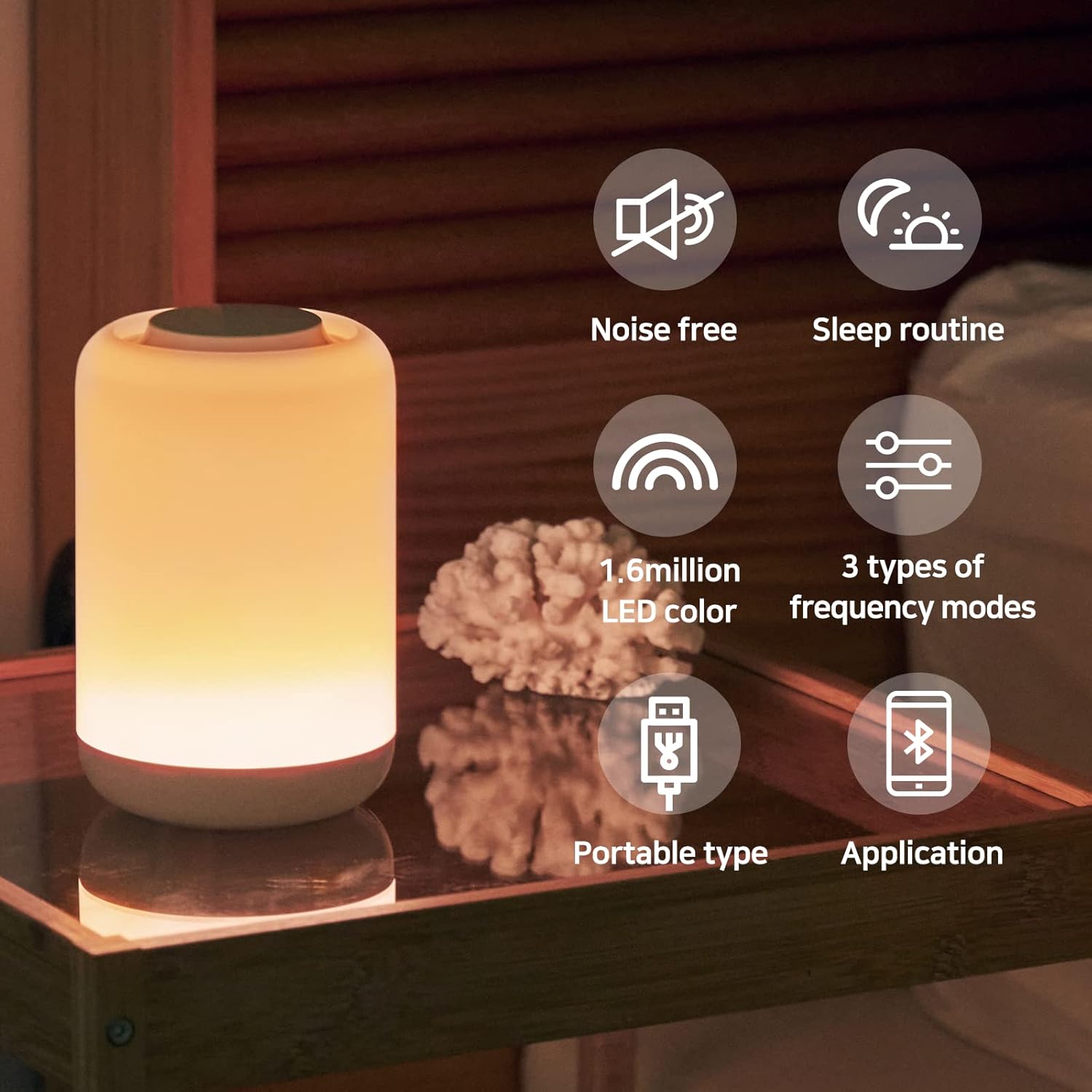Znie: Frequency sleep aid machine - Electric sleep device - Smart Sleep device - Noise Free Sleep machine - Overcome sleep problems - Table lamp type - App control - Bluetooth device