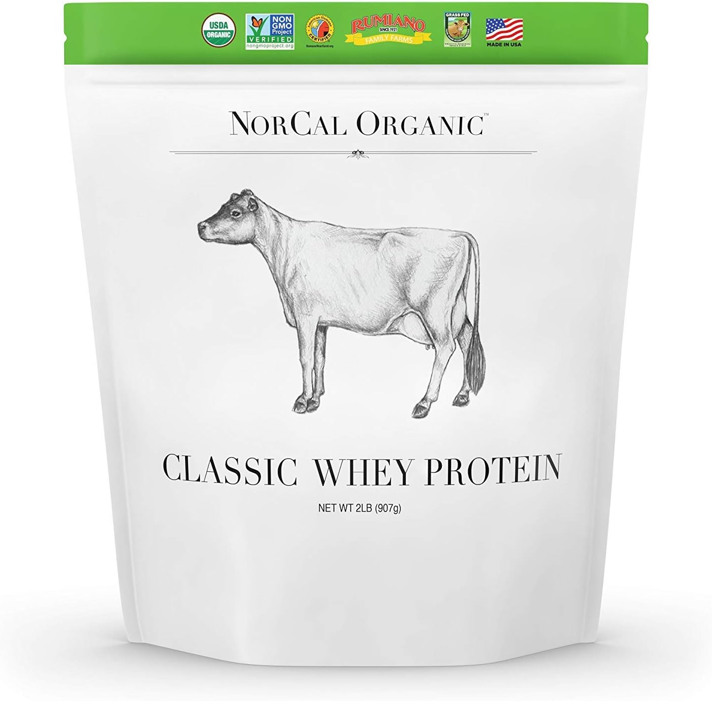 Source Classic Organic Whey Protein - 100% Grass-Fed and Grass-Finished - UNFLAVORED - Lecithin-Free - 2lb Bulk Pack of 2