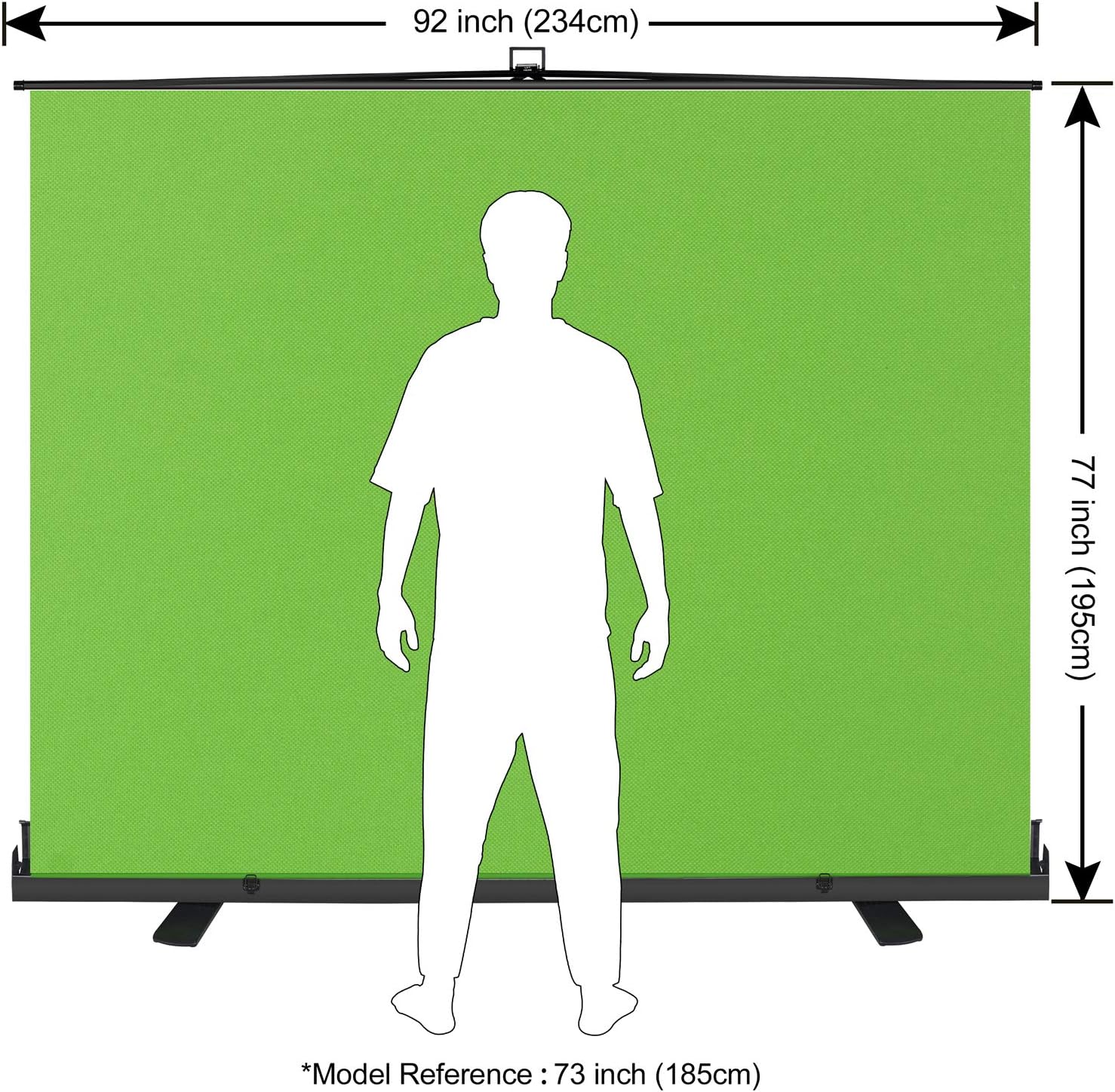 EMART 77in x 92in Collapsible Chromakey Panel Green Screen for Photo Backdrop Video Studio, Live Game, Portable Pull Up, Solid Aluminium Base Wrinkle-Resistant Fabric, Auto-Locking Air Cushion Frame