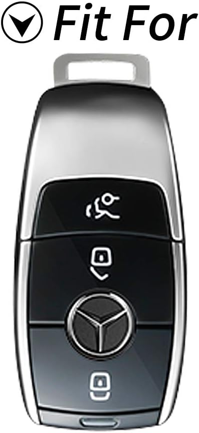 Suitable for Mercedes-Benz E-Class 2018 S-Class 2017 2018 W213 Smart Remote Keychain Key Case Protective Case, Leather Key cove Protective Case Accessories