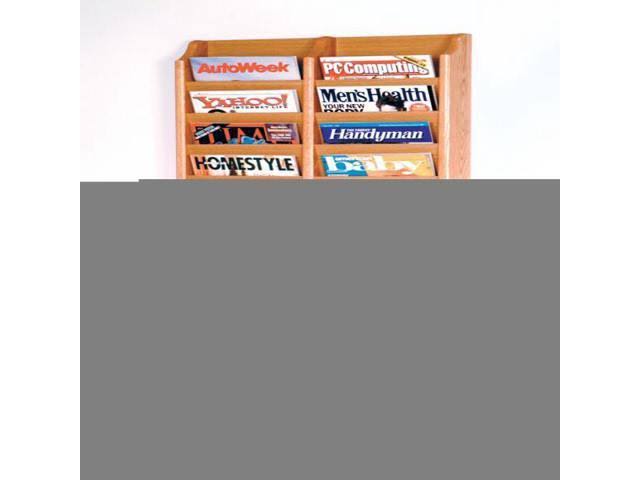 Wooden Mallet 20 Pocket Wall Mount Magazine Rack; Light Oak