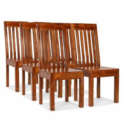 Plattsburg Solid Wood Slat Back Side Chair in Brown East Urban Home
