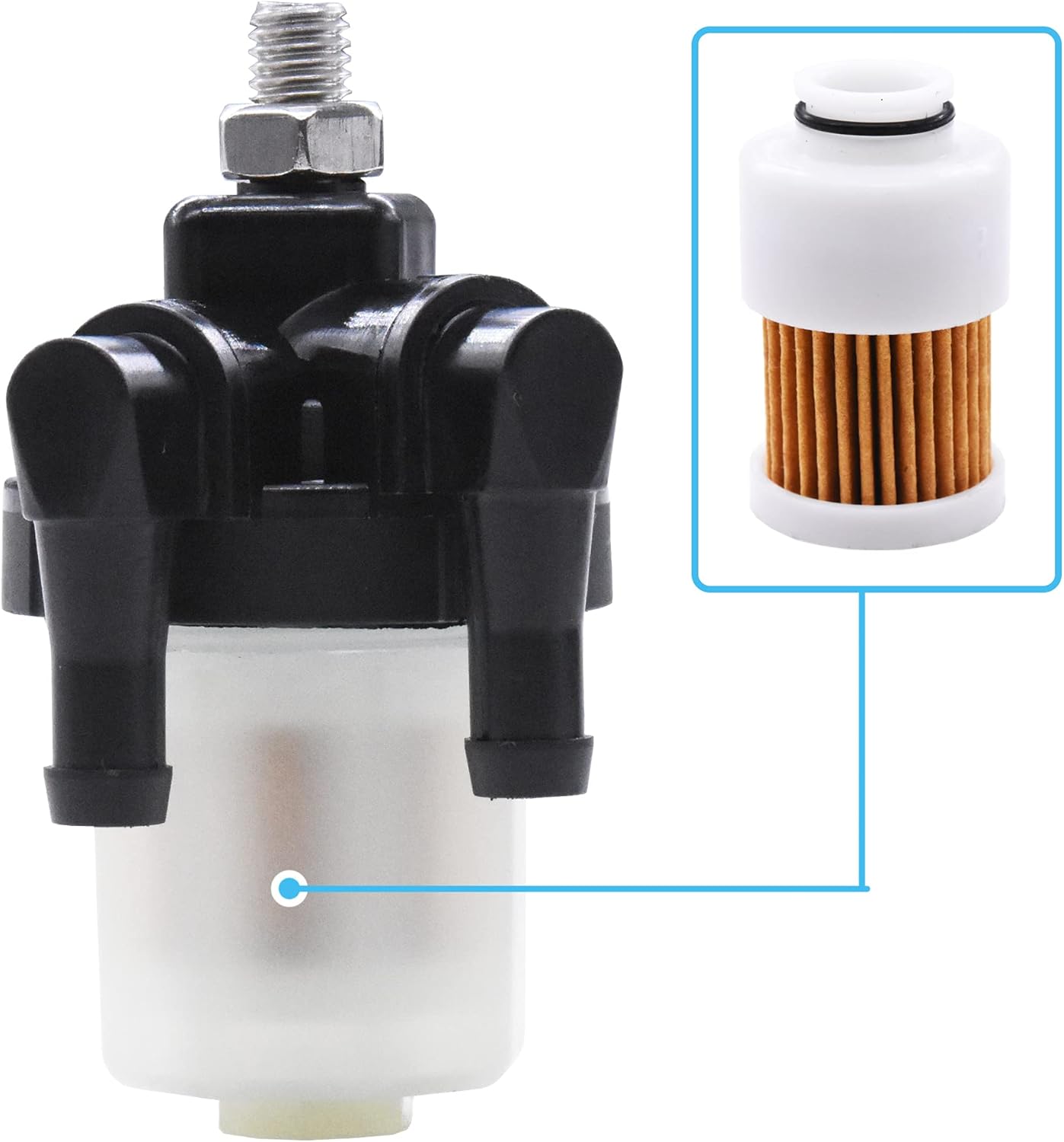 SEEBOO Fuel Filter Assembly Fits for Yamaha 115HP 130HP 150HP 175HP 200HP 225HP 1994-2005 Outboard Motor. Replaces#6R3-24560-00-00, 6R3245600000