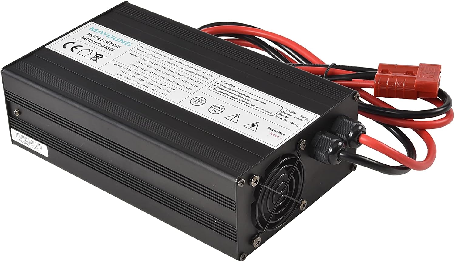900W Lipo Battery Charger 36 Volt 20 Amp for 12S 43.8V20A LiFePO4 Battery Pack（43.8V20A Anderson 50A）