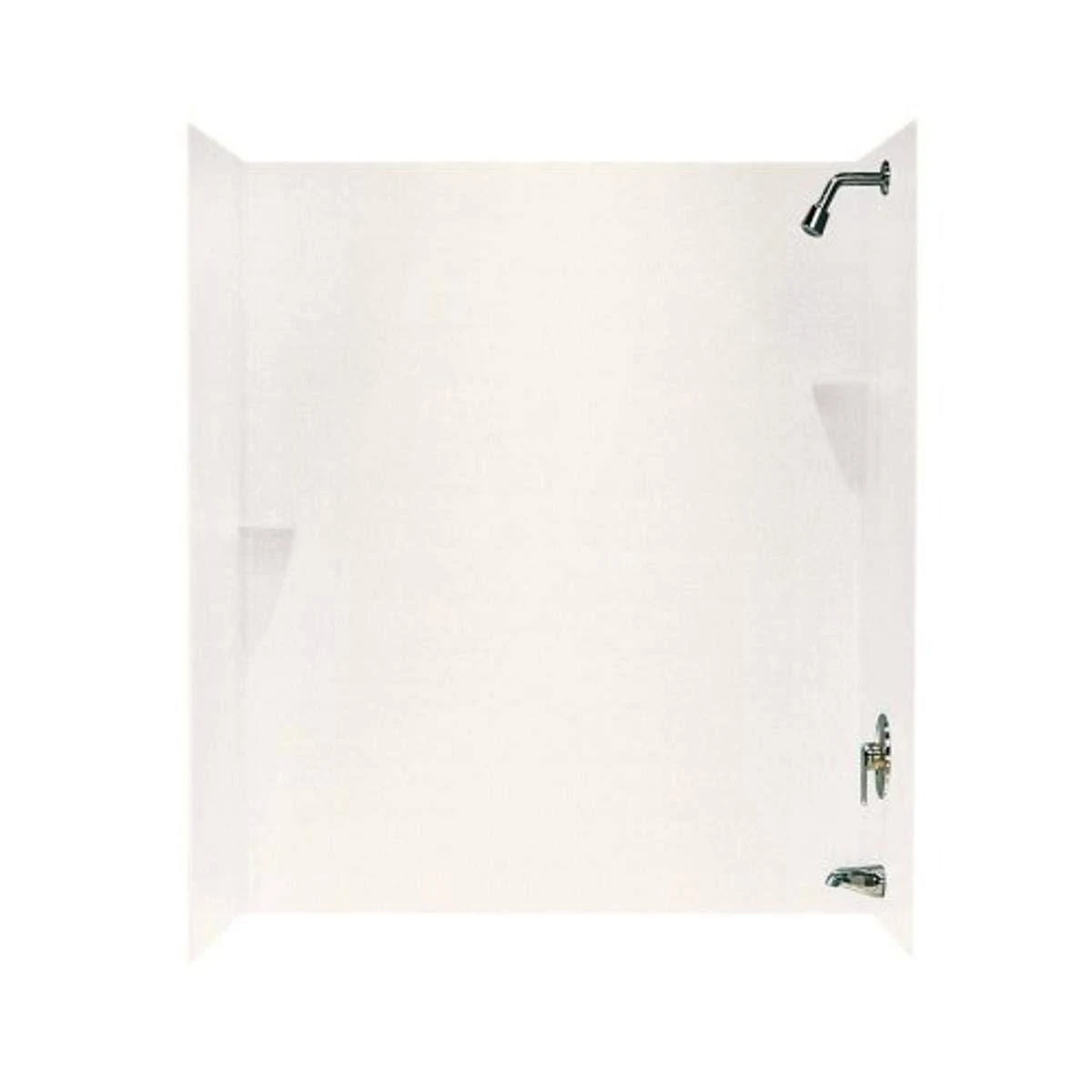 Swan Solid Surface 30-in x 60-in x 72-in Bathtub Wall Kit in Tahiti Ivory